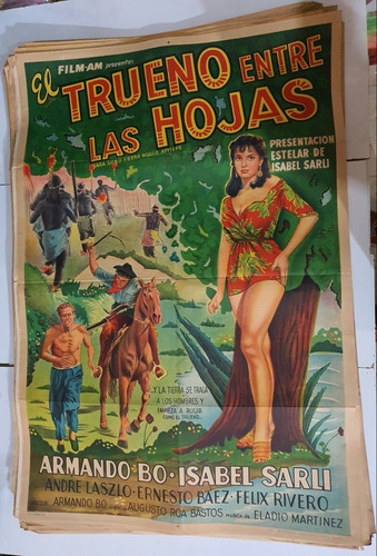 Antiguo Afiche De Cine Original-el Trueno Entre Las Hojas-sb