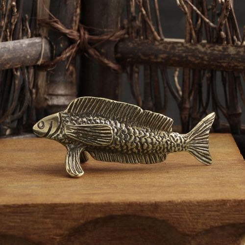 Escultura De Pescado De Latón Figura De Animales En