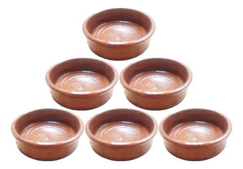 Cazuela De Barro Cocido Rustica De 12 Cm X 6 Unidades