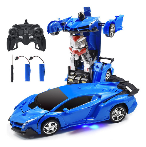 (rojo): Robot Trimnpy Rc Cars Para Niños Con Control Remoto, Transformadores De Coche, Juguetes Con Deformación Con Un Solo Botón Y Rotación De 360 Grados A La Deriva En Escala 1:18, El Mejor
