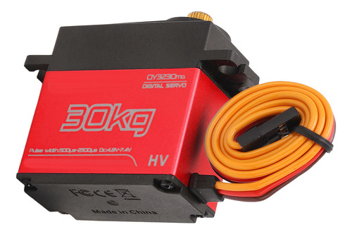 Servo Rojo Rojo Rc Impermeable De 30 Kg De Aluminio De Respu