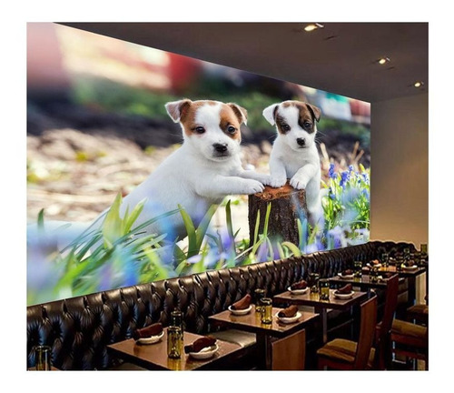 Papel De Parede Animais Filhotes Cachorro 3d 4m² Anm245