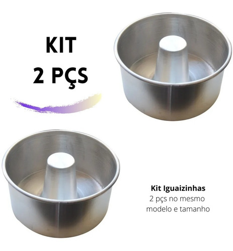 Forma Para Bolo Caseiro / Vulcão 20x10cm Reta - Kit 2 Unid