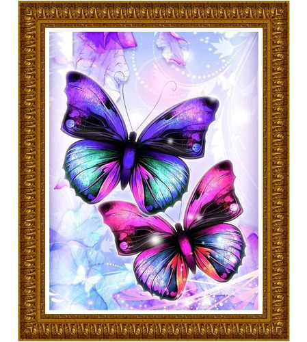 Pintura 5d Con Diamantes Mariposas