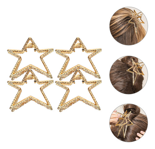 Rizadores De Pelo Con Forma De Estrella De Cinco Puntas, 4 U