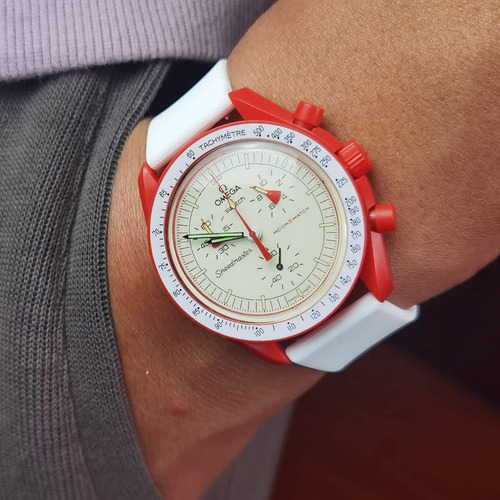 Correa De Reloj Para Omega X Swatch Moonswatch 20mm-blanco