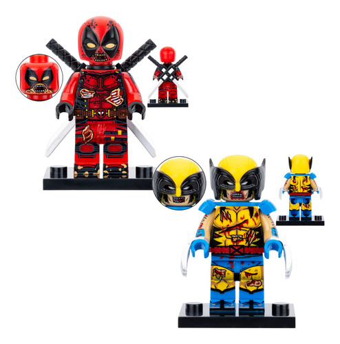 Set Figuras Armables Deadpool Y Wolverine Zombies Bootleg