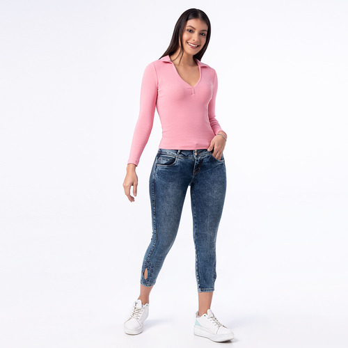 Pantalon Moda Denim Stretch Mujer Ermelia