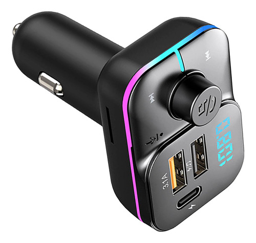 Reproductor De Mp3 Bluetooth Para Coche, Cargador Usb Con Lu