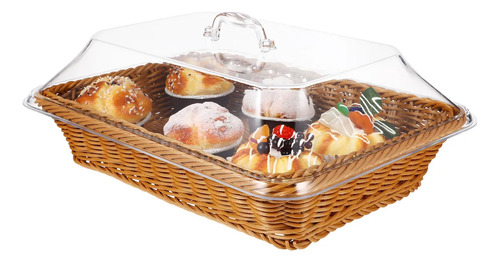 Cesta De Comida Rectangular, Cesta De Pan Con Tapa