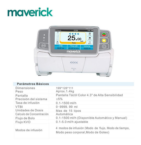 Imagen 4 de 8 de Bomba De Infusión Volumétrica Maverick Vp-50 Premium