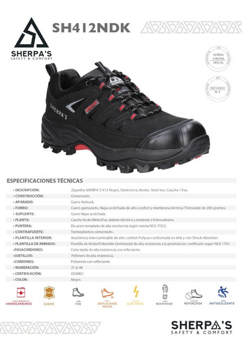 Imagen 6 de 7 de Zapatos De Seguridad Sherpa´s 412ndk
