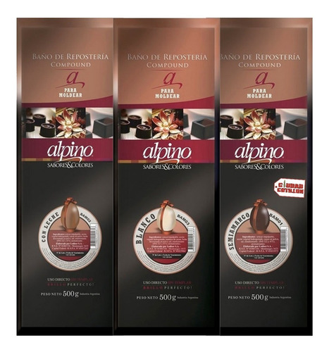 Imagen 1 de 8 de Chocolate Alpino Lodiser Tableta X 500grs - Ciudad Cotillón