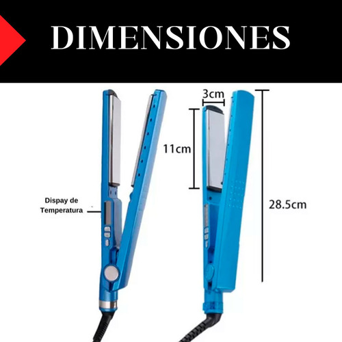 Plancha De Pelo Cabello Planchita Alisador Nano Tecnología Azul