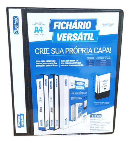 Carpeta A4, capacidad: 420 hojas, 4 anillas, tapa personalizable
