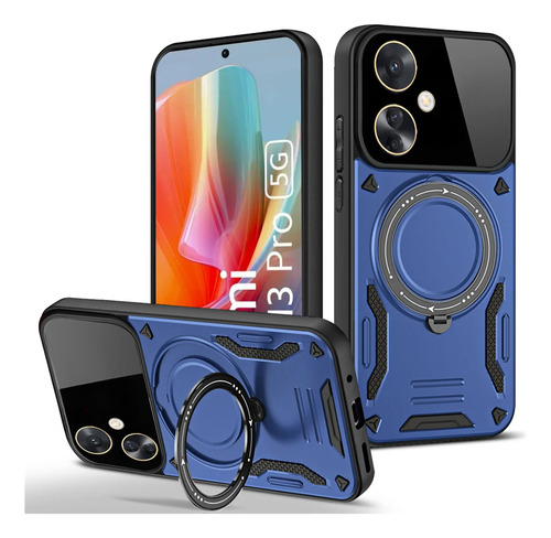 Funda Para Oppo 11f A98 5g F25 Pro Ring For Evitar Caídas Color Azul Oppo A98 5g