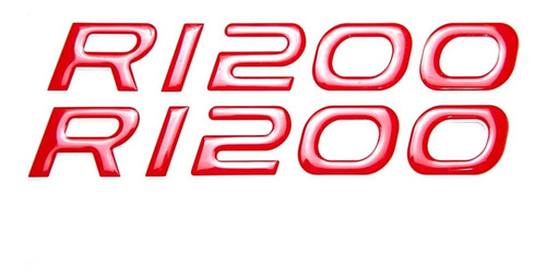 Imagem 1 de 4 de Emblema Adesivo Bmw R1200 R 1200 Resinado Vermelho Par Res10