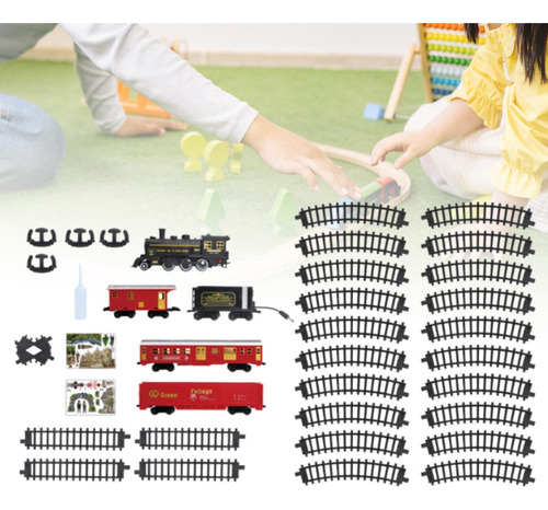 Set De Tren Eléctrico, Divertido Juguete Para 4 Vagones