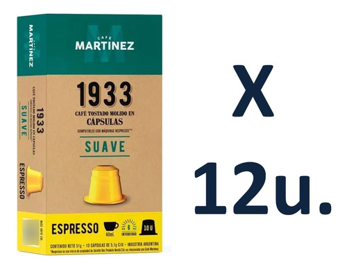 Café Martínez Cápsulas, Espresso Suave X120u P/ Nespresso