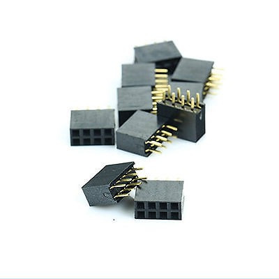 Imagen 2 de 5 de 20pcs 2 X 4 Pin 2,54 P 8 Mm Doble Fila Cabecera Recta Hembra