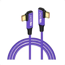 Comprar Cable Carga Ultra Rápida Reforzado Usb C - C 240w Angulo 90 Color Morado