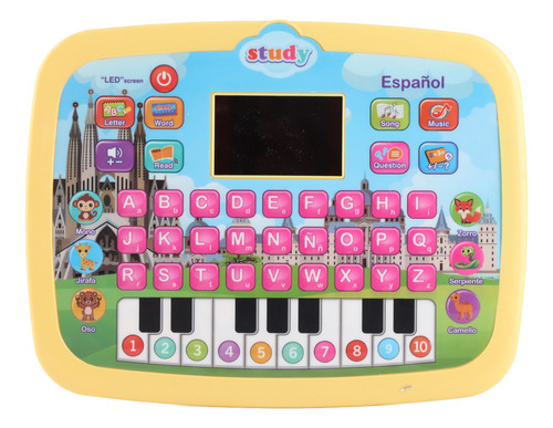 Tableta Led De Juguete Electrónico Para Aprender Español Par