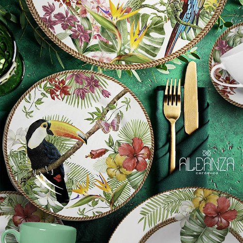 Aparelho De Jantar Com 20 Pcs Tropicos Plus