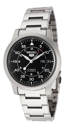 Reloj Seiko 5 Automatico Hombre Snk809 K1 Color de la malla Plateado Color del bisel Plateado Color del fondo Negro