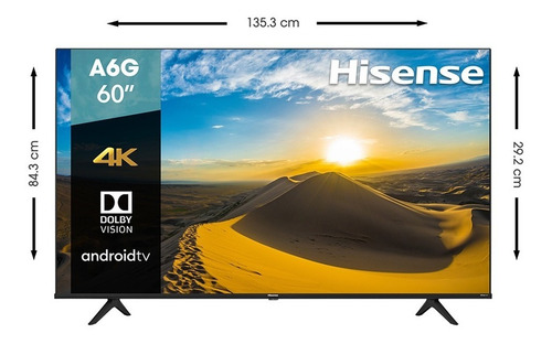 Imagen 2 de 6 de Smart Tv Hisense 4k Uhd 60 Pulgadas 60a6g
