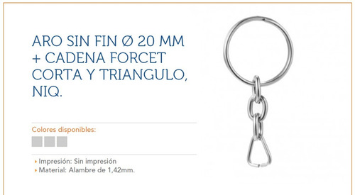 Imagen 2 de 6 de Aro Sin Fin Ø 20 Mm + Cadena Forcet Corta Y Triángulo X 75