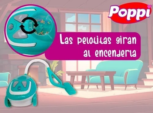 Imagen 3 de 8 de Aspiradora Infantil Juguete A Pilas Con Luz Y Sonido Poppi !