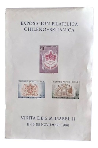 Block Souvenir Exposición Filatélica Chileno  Británica 1968