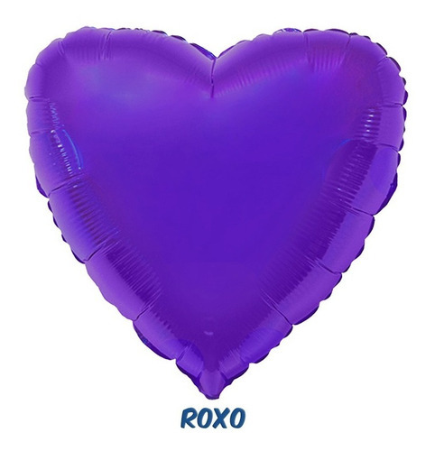 Balão Metalizado Coração 50cm - 20 Polegadas - Flexmetal Cor Roxo