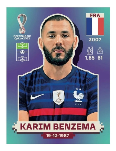 Lamina Karim Benzema Fra 16  Album Mundial Qatar 2022