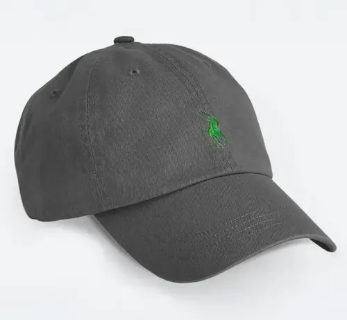 Boné Rl Logo Bordado Aba Curva Ajustável Cinza/chumbo Un