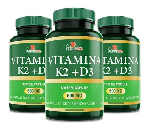 Vitaminas K2 + D3 Fv 3 Frascos 3x60 Soft Gel