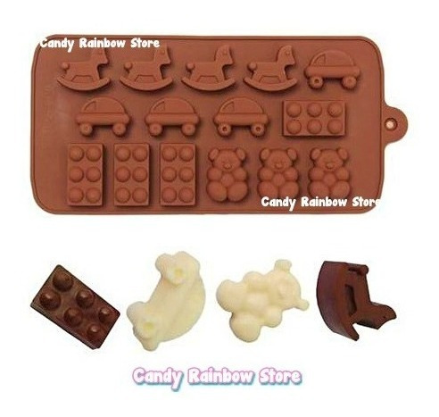 1pz Molde Toys Chocolate Jabon Resina Fondant Arcilla Shower