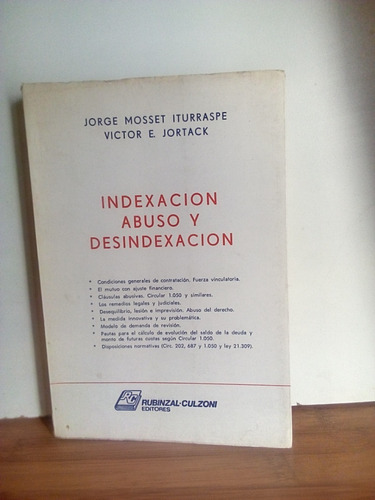 Indexación  Abuso Y Desindexación - Mosset Iturraspe.