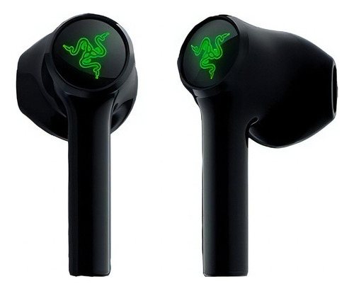 Auriculares in-ear gamer inalámbricos Razer Hammerhead True Wireless X negro con luz  verde LED
