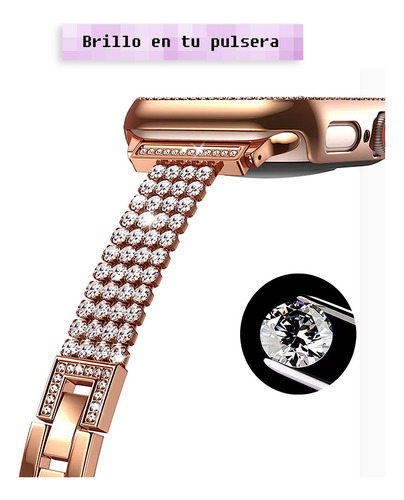 Malla Correa Para Apple Watch Metalica Muchos Talles Negro 3.8 Cm