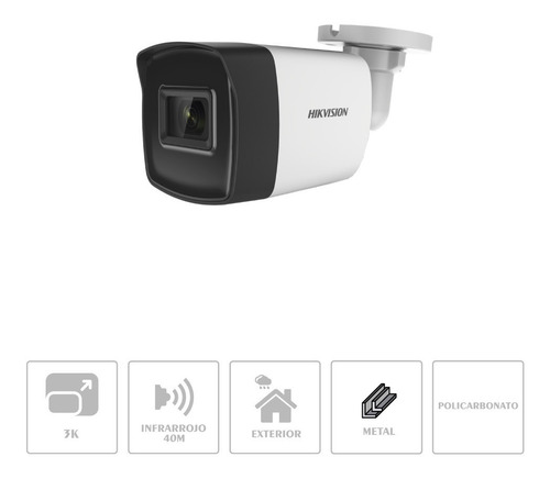 Imagen 2 de 4 de Camara Hikvision 5 Mp Híbrida 40 Mts Ds-2ce16h0t-it3f