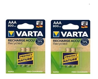 Varta 4 Pilas Recargables Triple Aaa 800mah Precargadas