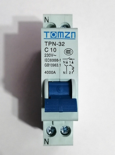Imagen 4 de 7 de Interruptor Automático Doble Fase Neutro Breaker Tv Inversor