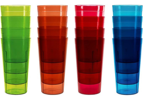 Juego Vasos Plastico 16 Colores 20 Onzas Vasos Plastico Vari