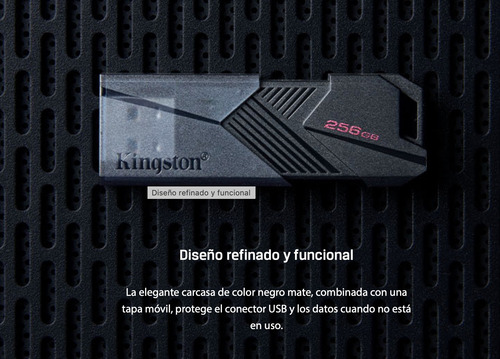 Memoria Flash Usb Kingston De 256 Gb 3.2 Exodia Onix Negra