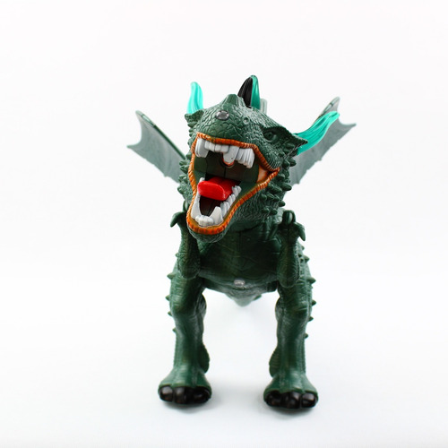 Dinosaurio Dragon Camina Lanza Spray Con Luz Sonido Proyecta Color Verde