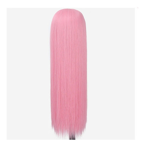 Peluca Larga Recta Rosa Claro Para Mujer