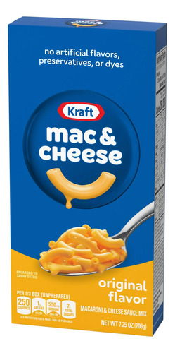 Macarrones Con Queso Kraft Original Caja De 7.25 Oz Pieza
