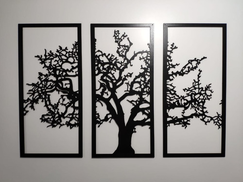 Triptico Arbol De La Vida Madera Calada 90x60 Cmts. 