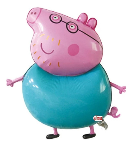 Globo Metalizado 35 Cm Papá Cerdito Infantil Cumpleaños - Cc